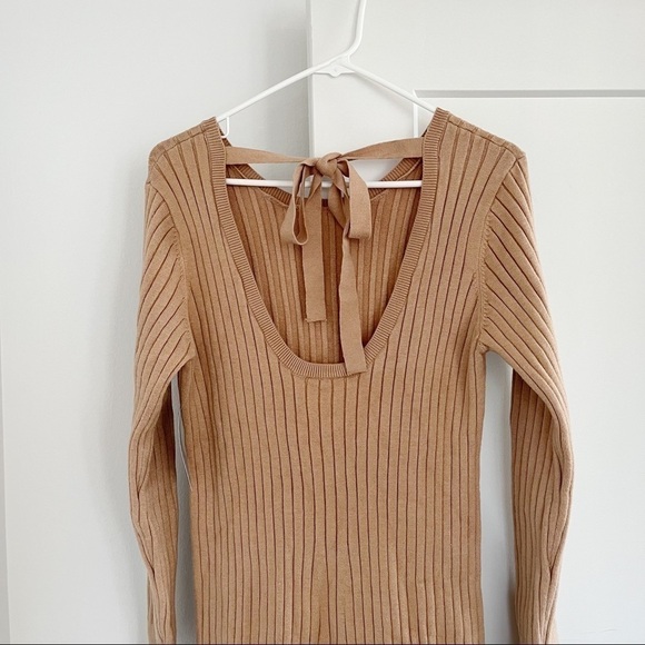 WAYF Dress Dede and Emily BFF Camel Sweater Dress NWT Medium - Picture 4 of 7
